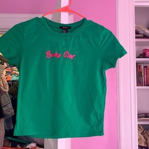 Green Babygirl Crop tee